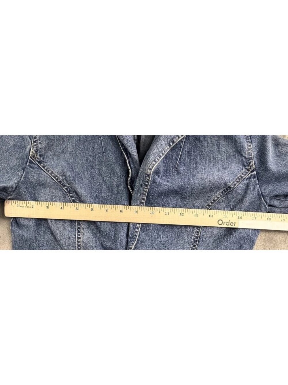 Vintage Tommy Hilfiger Denim Jean Jacket Women 4 Blue Stretch Y2K Button up - Picture 6 of 15